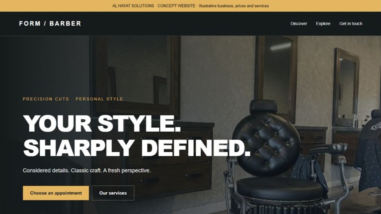 Form / Barber website sample
