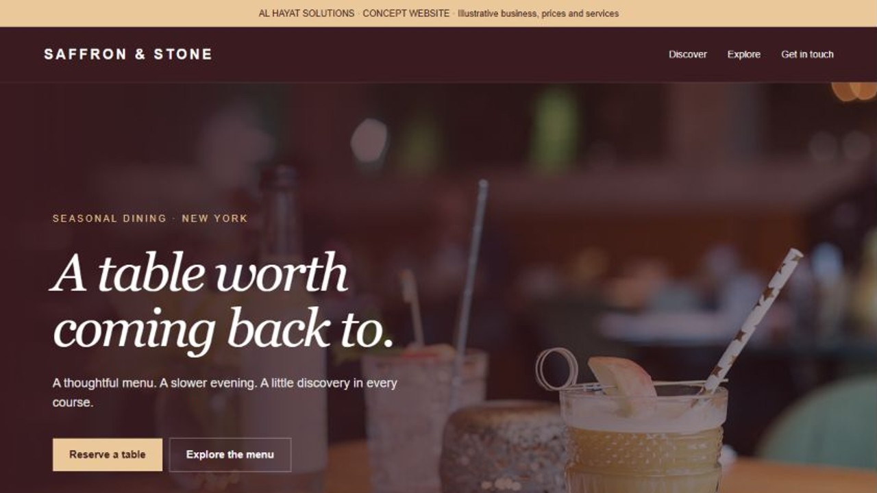 Saffron & Stone website sample